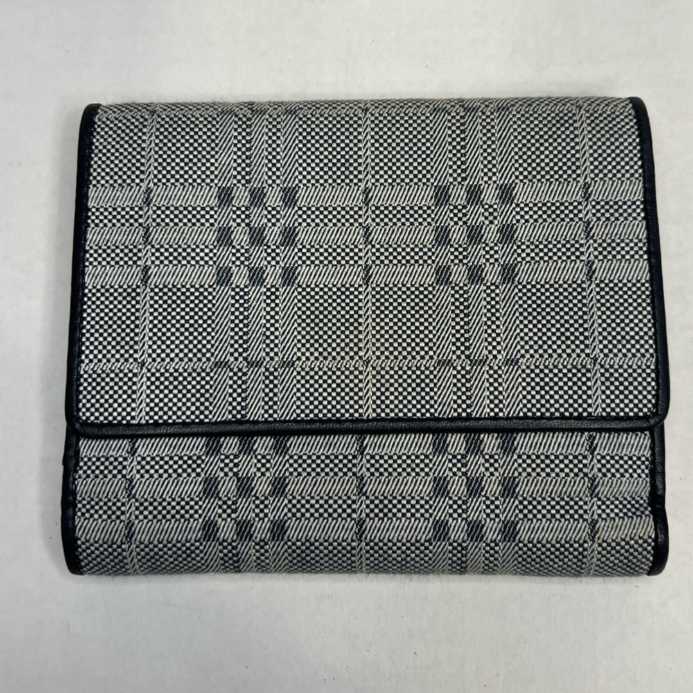 Burberry black and gray Nova Check compact wallet like new condition with COA‎